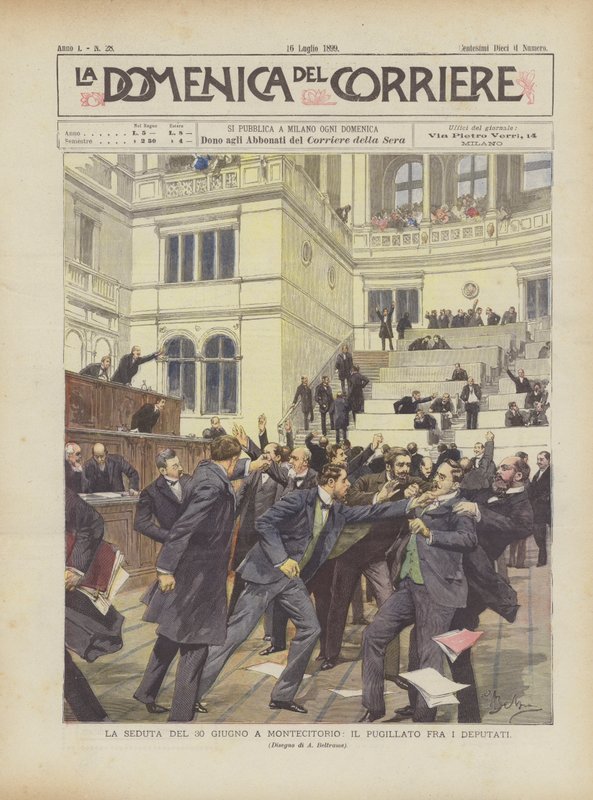 30. juni-sesjonen i Montecitorio, Pugilatoen blant varamedlemmer av Achille Beltrame
