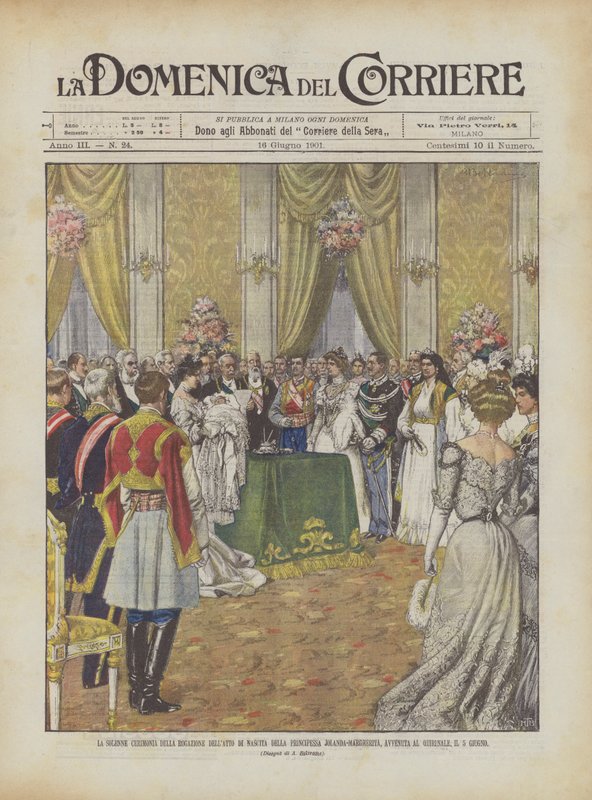 Den høytidelige seremonien for rogeringen av fødselsattesten til prinsesse Jolanda-Margherita? av Achille Beltrame