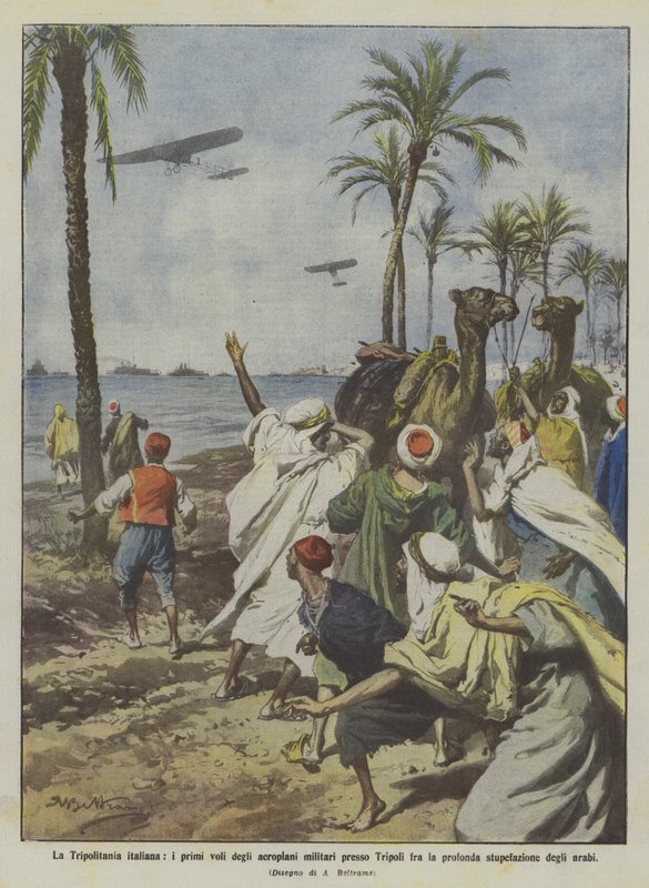 Den italienske Tripolitania, de første flyvningene av militære fly nær Tripoli mellom dypet? av Achille Beltrame