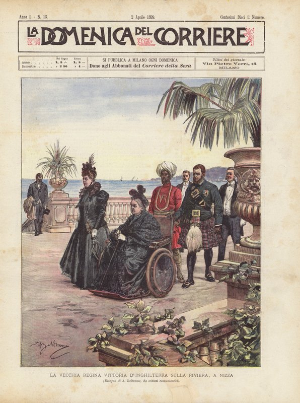 Gamle dronning Victoria av England på Rivieraen i Nice av Achille Beltrame
