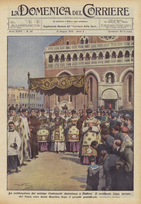 Feiringen av det syvende Antonian Centenary, i Padua av Achille Beltrame