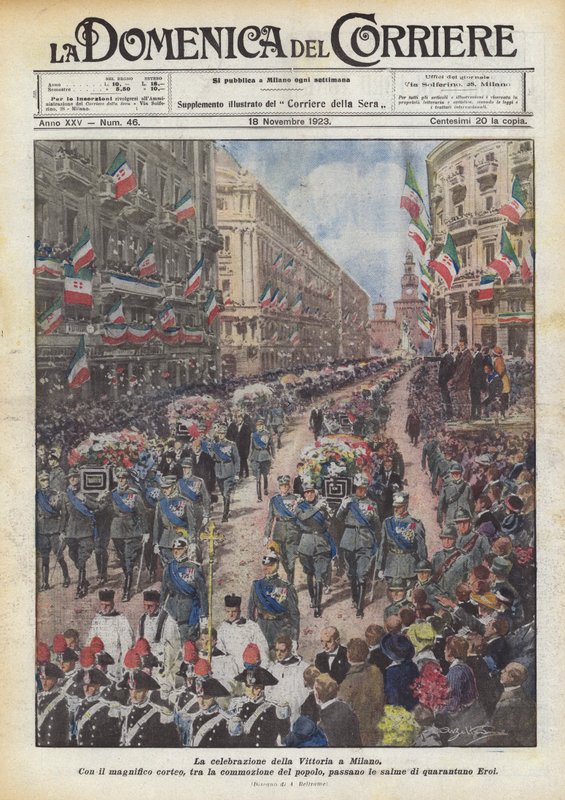 Feiringen av seieren i Milano av Achille Beltrame