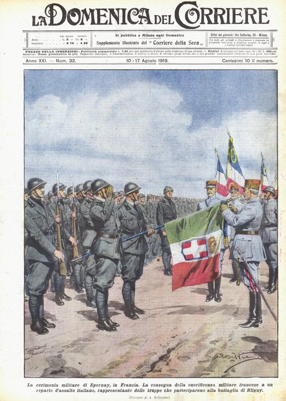 Militærseremonien i Epernay, Frankrike av Achille Beltrame