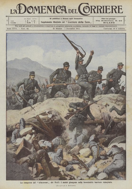 Erobringen av Mrzli-graven ankommer våre menn på den formidable stormede barrieren av Achille Beltrame
