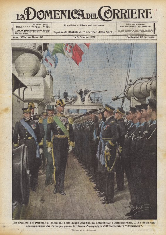 Cruise av Principe di Piemonte i farvannet i Vest- og Nord-Europa av Achille Beltrame