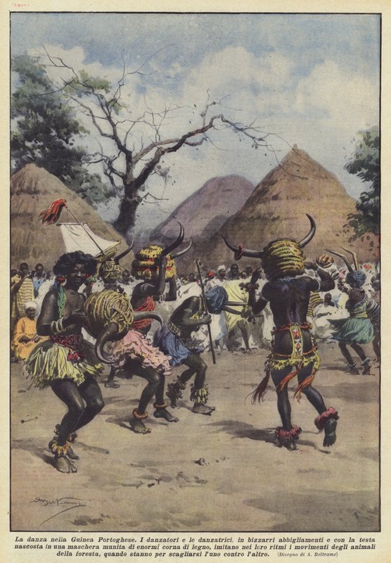 Dans på Portugisisk Guinea av Achille Beltrame