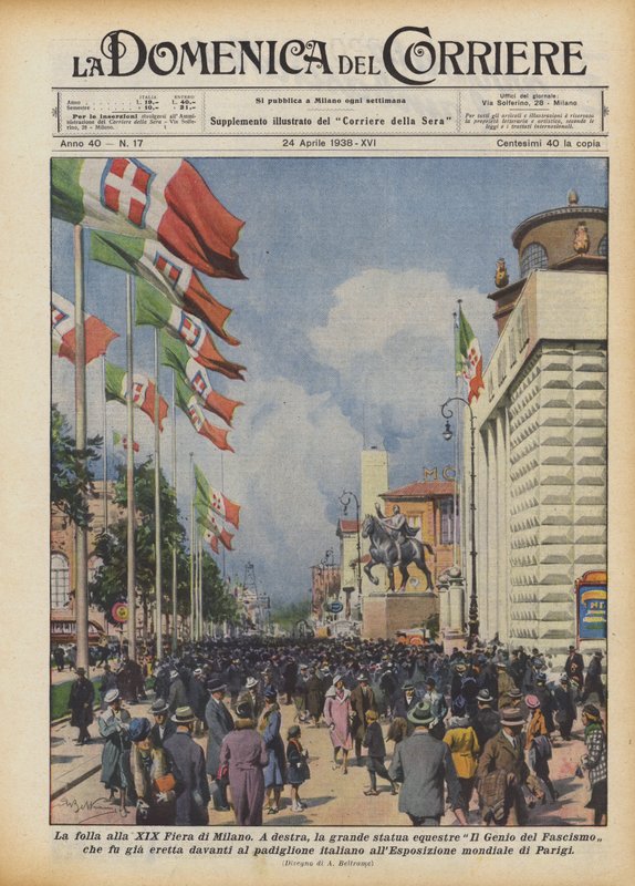 Publikum på XIX Fiera di Milano av Achille Beltrame