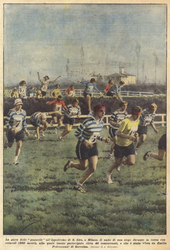 Gaselleløpet på SAN Siro Hippodrome i Milano av Achille Beltrame