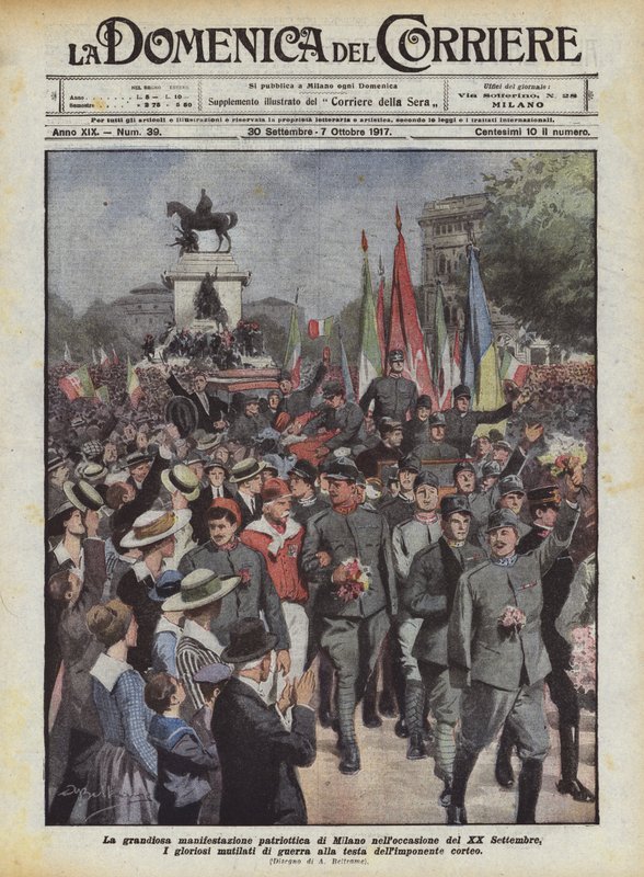 Den grandiose patriotiske demonstrasjonen i Milano i anledning 20. september av Achille Beltrame