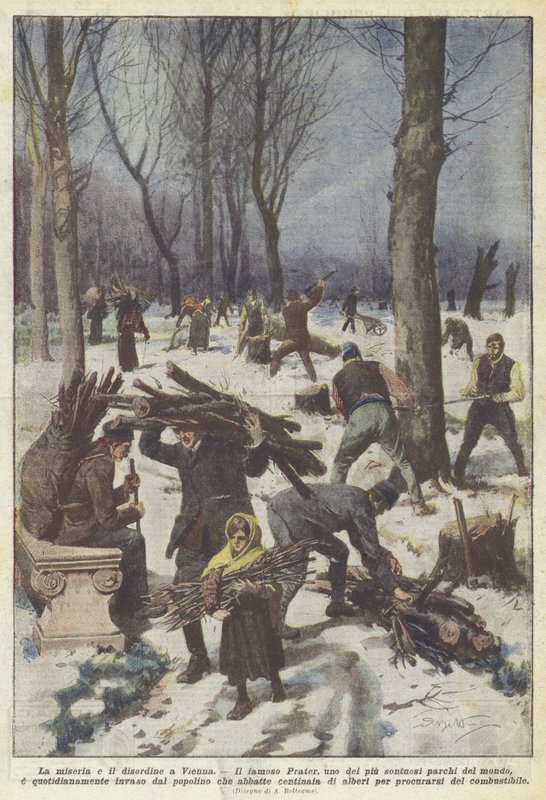 Elendighet og uorden i Wien av Achille Beltrame