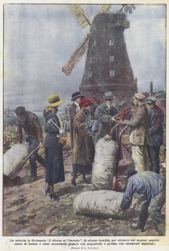 Elendighet i Tyskland, returen til byttehandel av Achille Beltrame