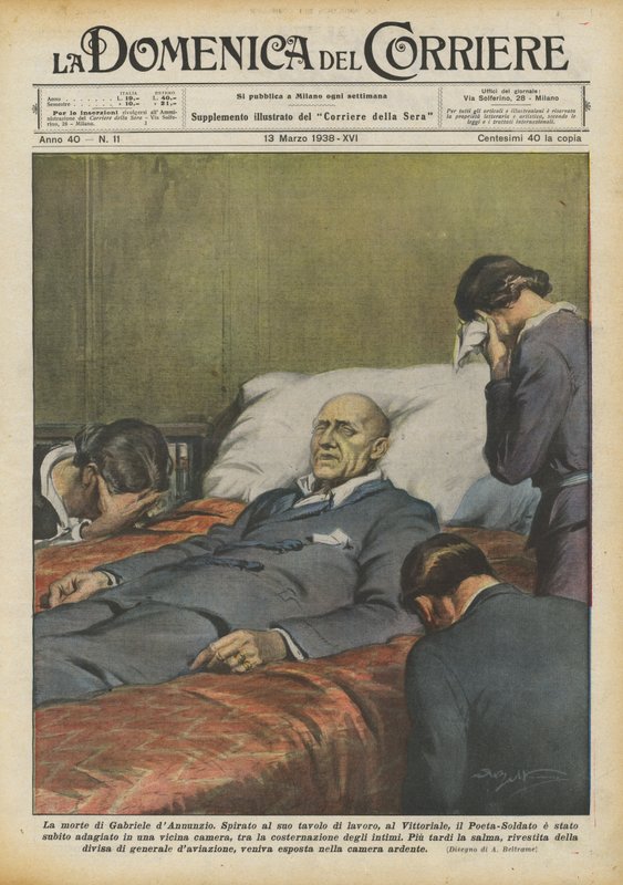 Gabriele dAnnunzios død av Achille Beltrame