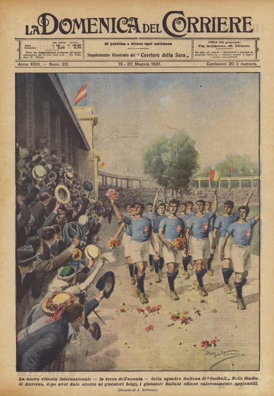 Den nye internasjonale seieren, årets tredje, til det italienske fotballaget av Achille Beltrame