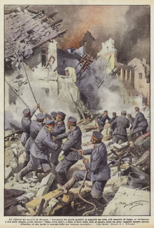 Barbarens retrett til Frankrike av Achille Beltrame