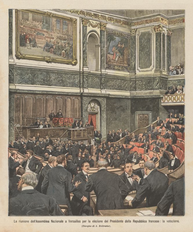 Møtet i nasjonalforsamlingen i Versailles for valg av republikkens president? av Achille Beltrame