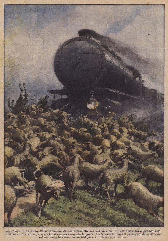 Massakren av et tog av Achille Beltrame