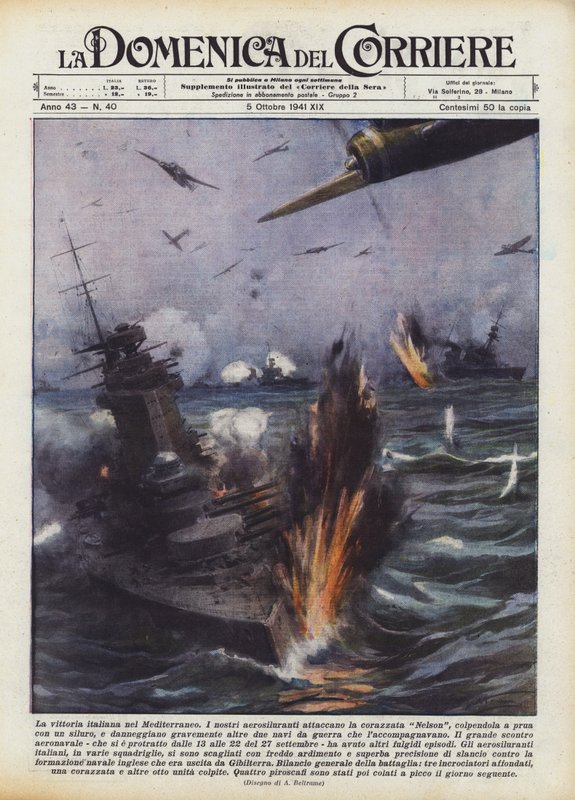 Den italienske seieren i Middelhavet av Achille Beltrame