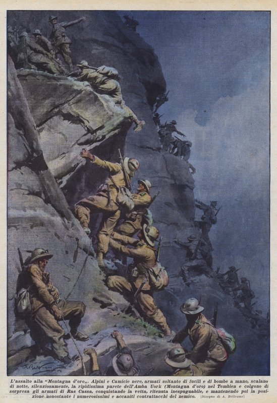 Angrepet på Golden Mountain av Achille Beltrame