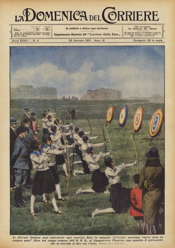De unge italienerne er trent i fysiske øvelser som hyllest til den eldgamle maksimen mens sana in corpore sano av Achille Beltrame