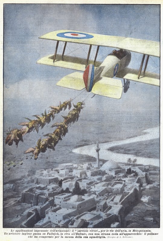 De uventede anvendelsene av luftfart, mattjenesten for luftveiene, i Mesopotamia av Achille Beltrame