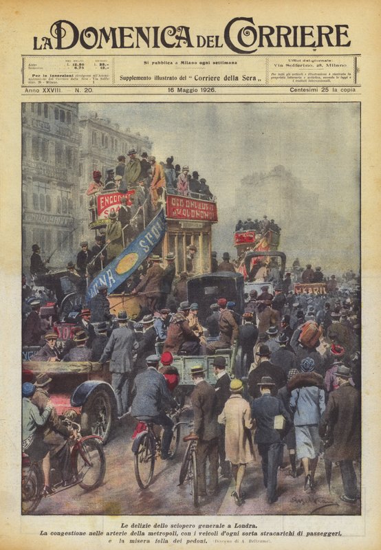 Gleden ved generalstreiken i London av Achille Beltrame