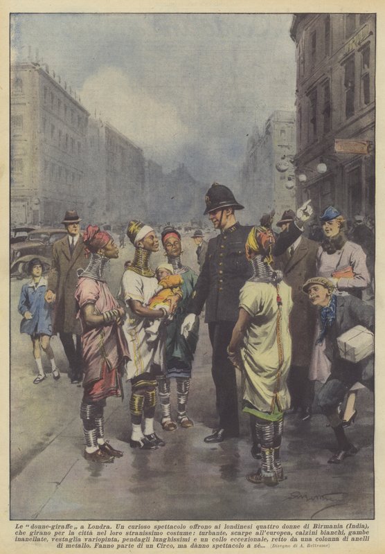 Kvinnersiraffer i London av Achille Beltrame