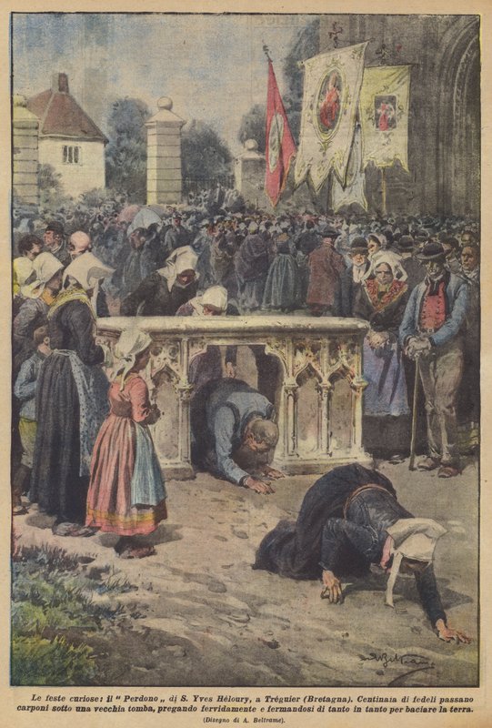 De nysgjerrige festivalene, benådningen til S Yves Heloury, i Treguier (Bretagne) av Achille Beltrame