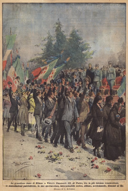 De grandiose festene i Milano til Vittorio Emanuele III av Achille Beltrame