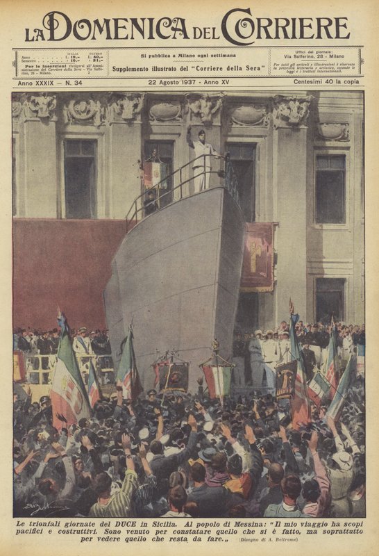 Duceens triumfdager på Sicilia av Achille Beltrame