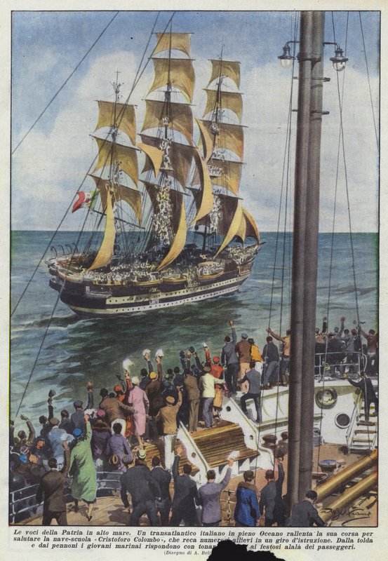 Fedrelandets stemmer på åpent hav av Achille Beltrame