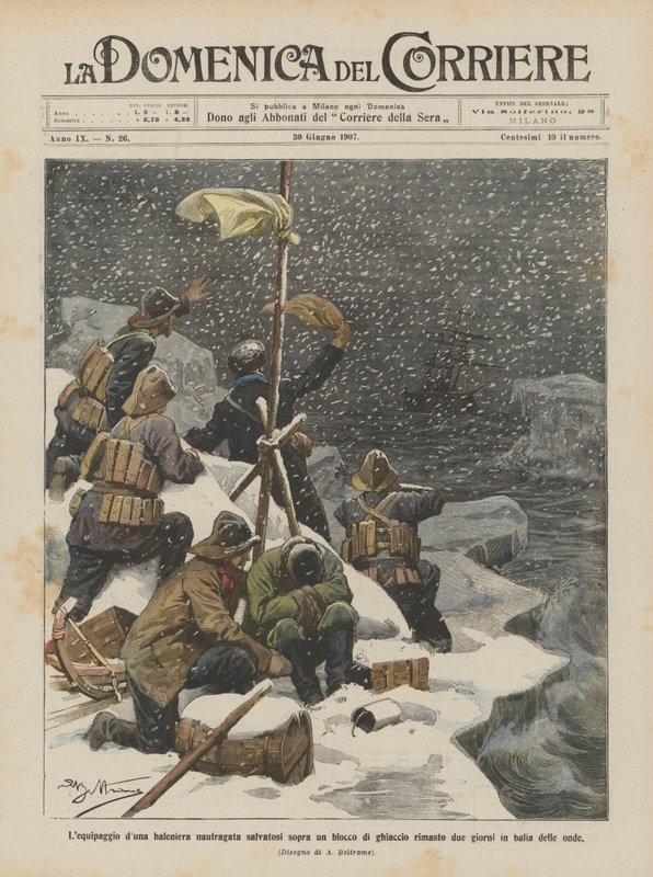 Mannskapet på en havarert hvalfanger reddet over en isblokk som var til overs i to dager? av Achille Beltrame