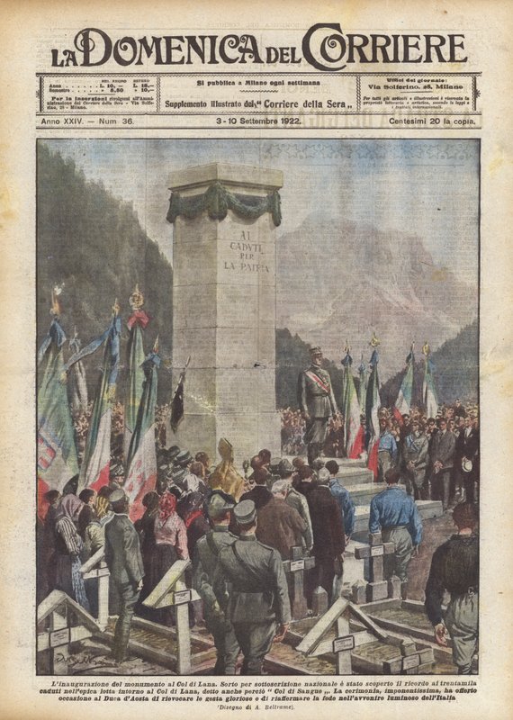 Innvielsen av monumentet ved Col di Lana av Achille Beltrame