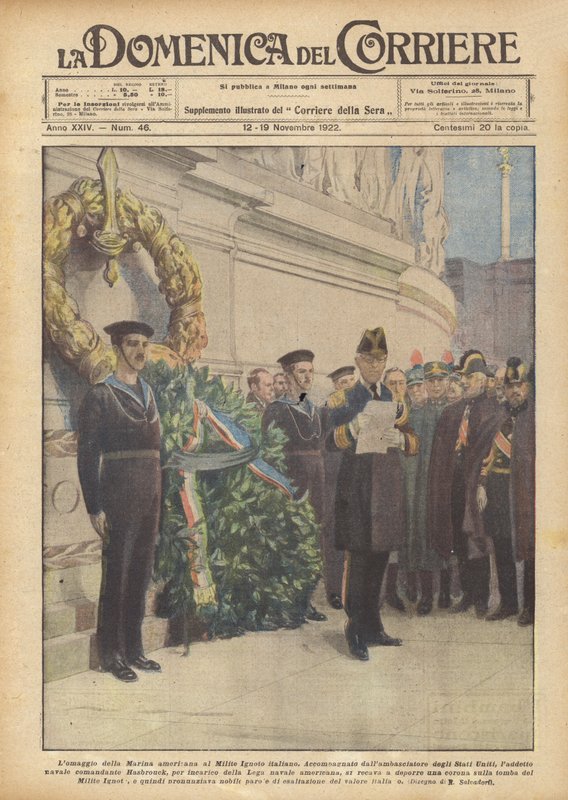 Homage av den amerikanske marinen til den italienske ukjente soldaten av Achille Beltrame