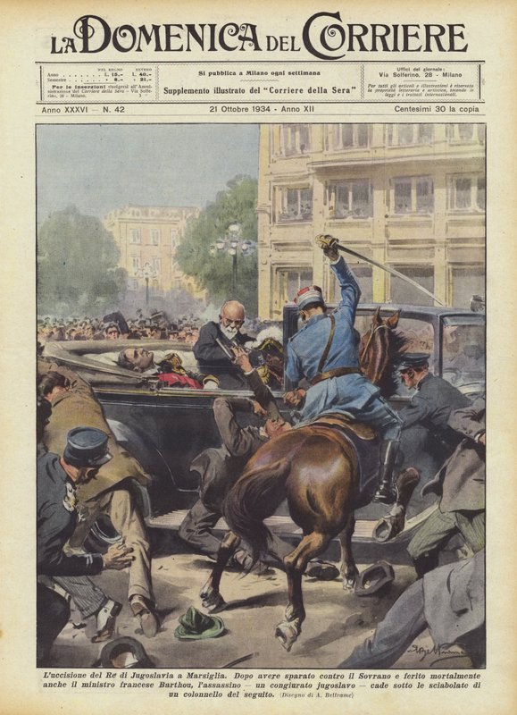 Lucius av kongen av Jugoslavia i Marseilles av Achille Beltrame