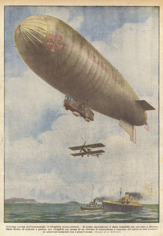 Det siste innen luftfart, det flybærende luftskipet av Achille Beltrame