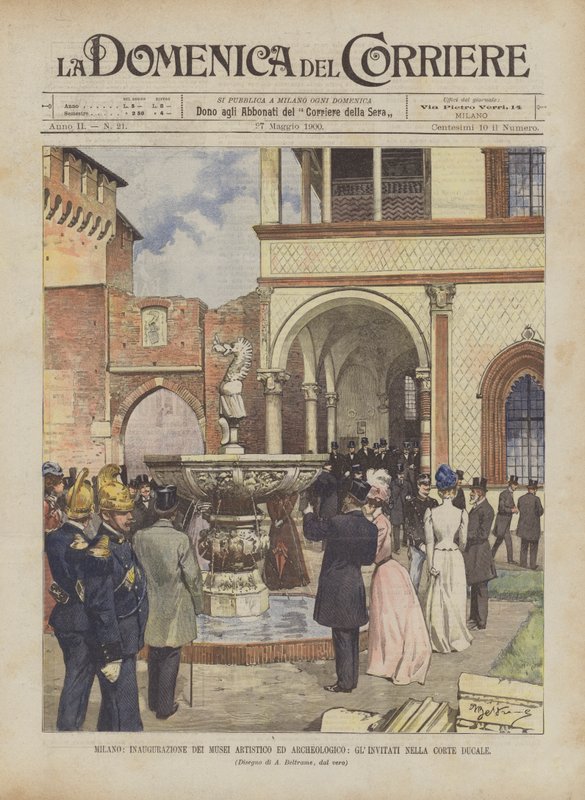 Milano, innvielse av de kunstneriske og arkeologiske museene, gjester i hertugdomstolen av Achille Beltrame