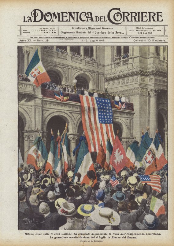 Milano, som alle italienske byer, feiret den amerikanske uavhengighetsdagen med verdighet av Achille Beltrame