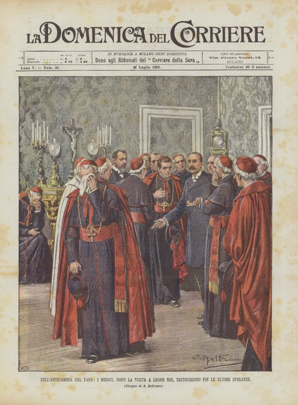 I forrommet til paven ødelegger mediciene, etter besøket til Leo XIII, de siste håpene av Achille Beltrame