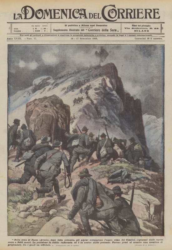 I området Fassa (Avisio), etter en hard kamp, ​​okkuperte de alpine troppene den robuste toppen av Cauriol? av Achille Beltrame