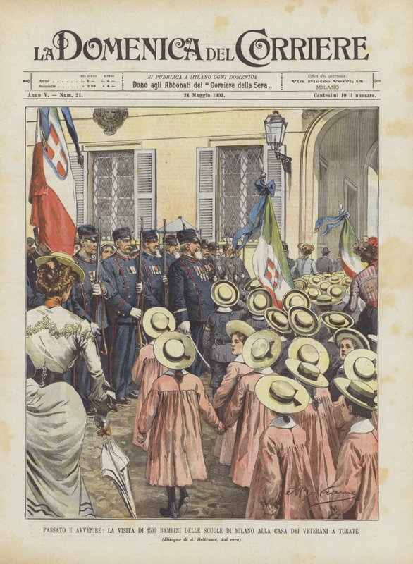 Past e Avvenire, besøket av 1500 barn fra Milano-skoler til Casa Dei Veterani i Turate av Achille Beltrame