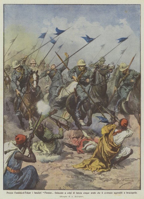 På Fonduk-el-Tokar traff spydmennene i Firenze fem arabere som hadde dem? av Achille Beltrame