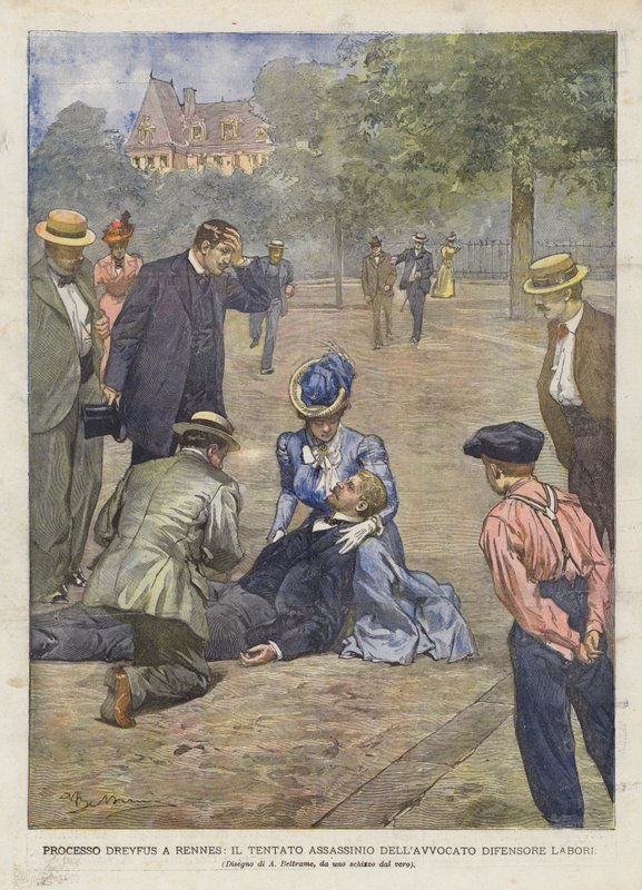 Dreyfus-rettssaken i Rennes, drapsforsøket på forsvarsadvokat Labori av Achille Beltrame