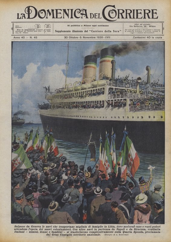 Skipene som frakter tusenvis av familier til Libya seilte fra Genova, hvor moderne og store hjem? av Achille Beltrame