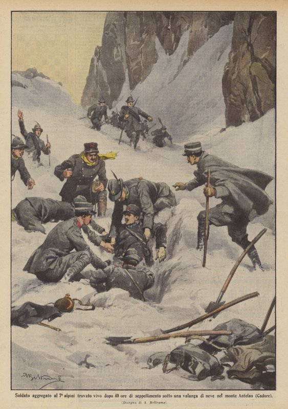 Soldat knyttet til den 7. Alpini funnet i live etter 40 timers begravelse under et snøskred? av Achille Beltrame