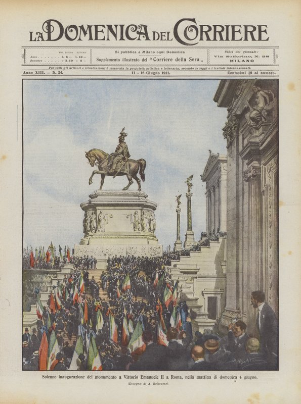 Høytidelig innvielse av monumentet til Vittorio Emanuele II i Roma, om morgenen søndag 4. juni av Achille Beltrame