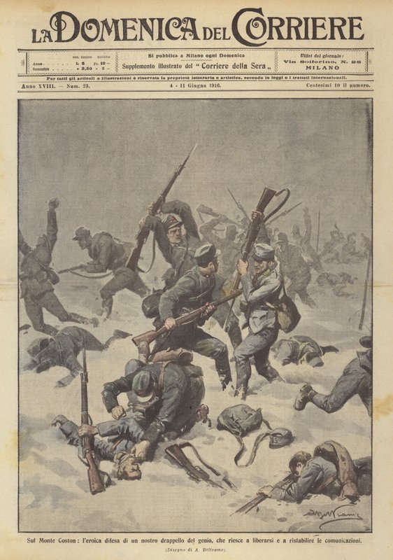 På Monte Coston, det heroiske forsvaret til en av våre genier, hvem klarer å frigjøre seg selv? av Achille Beltrame