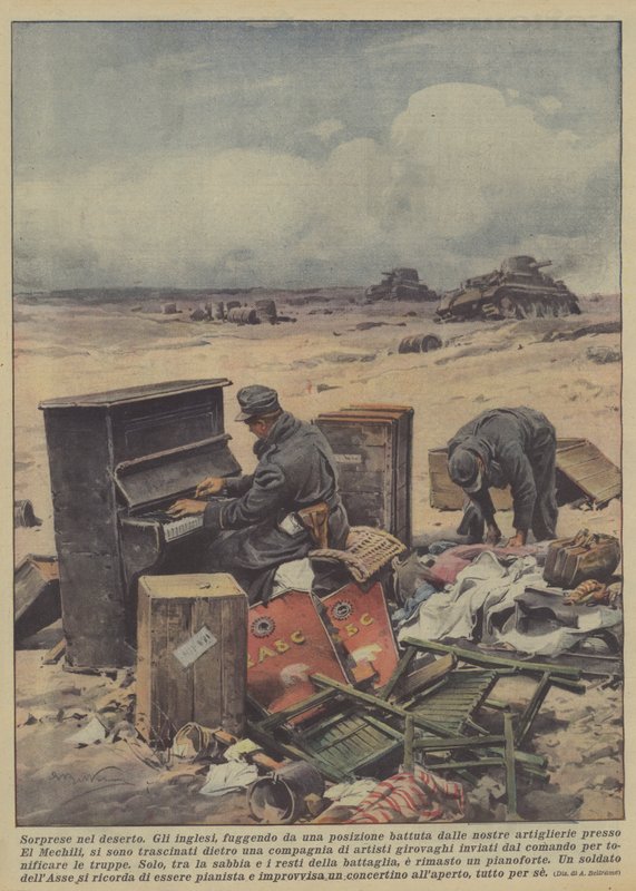 Overraskelser i ørkenen (farge litho) av Achille Beltrame