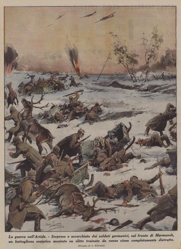 Krigen i Arktis (Colour Litho) av Achille Beltrame