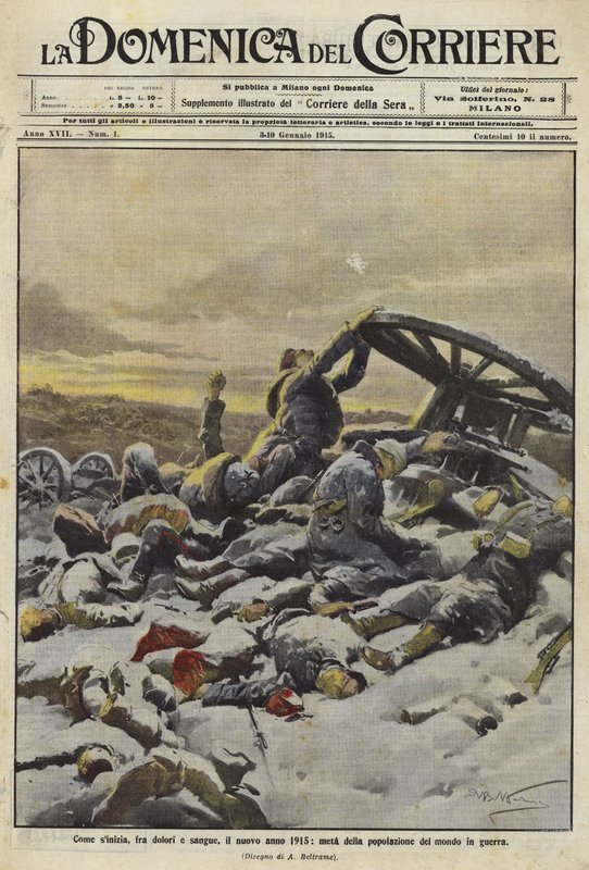 Det nye året 1915 med halvparten av verdens befolkning i krig av Achille Beltrame