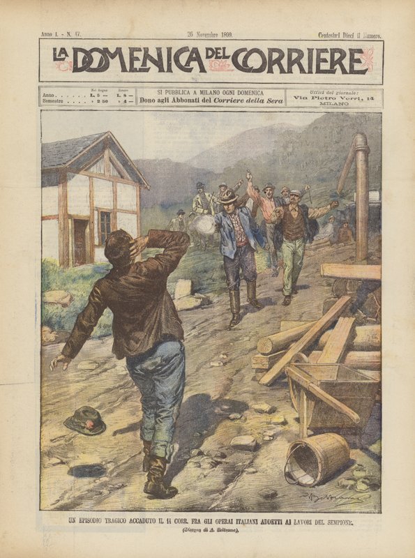 En tragisk episode som skjedde på 14 Corr blant de italienske arbeiderne i Simplon Works av Achille Beltrame